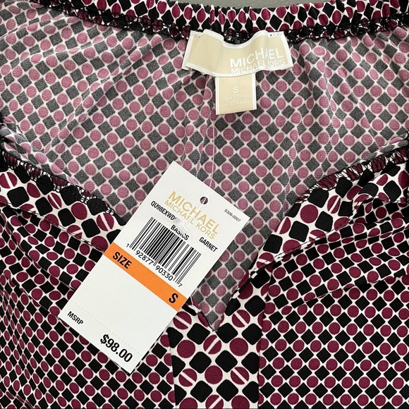 Michael Kors Women’s Garnet Mixed Print Tassel Dress Size S - Picture 6 of 15